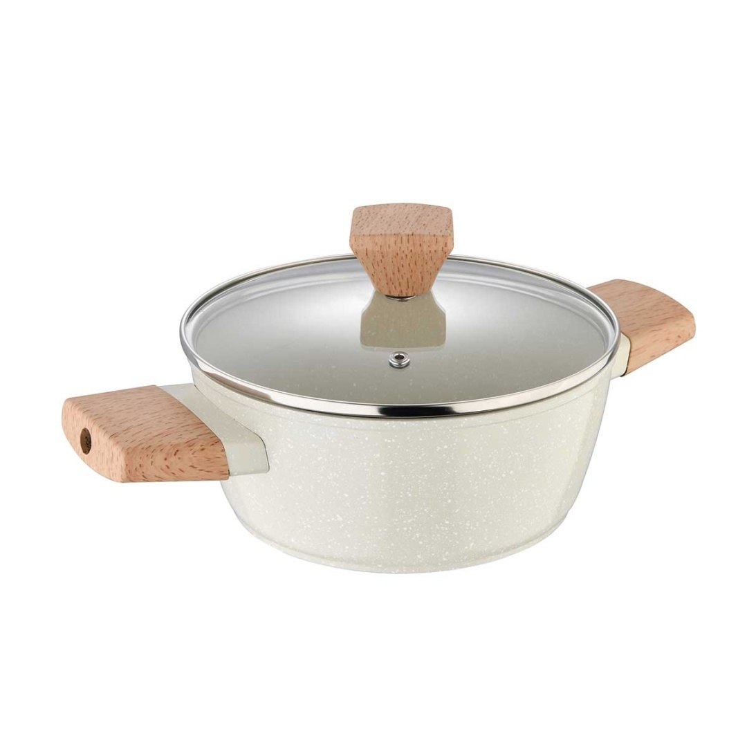 Garnek Marmurkowy 20cm Z Pokrywą Bergner Bg-34745 Naturally