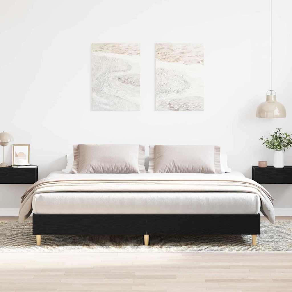 Stelaż łóżka Czarny Dąb 180x200 cm Drewno Lumarko!