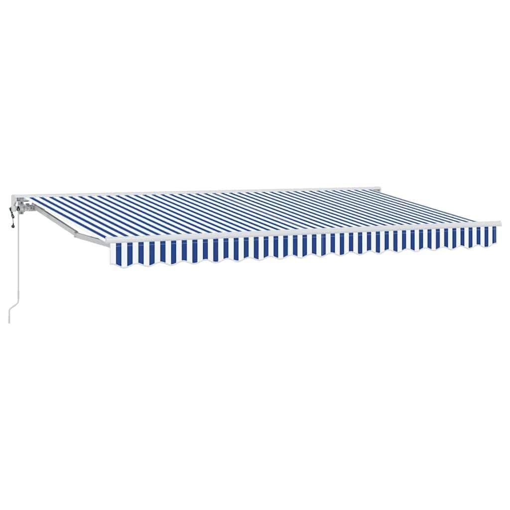 Markiza zwijana Niebieski i biały 350x200 cm tkanina Lumarko!