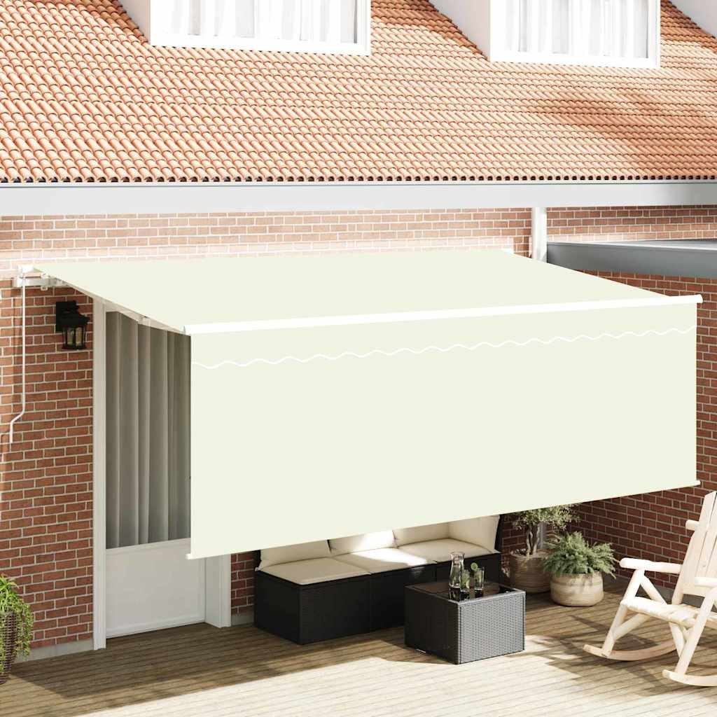 Markiza z Żaluzją Kremowy 350 x 200 x 120 cm Tkanina, metal Lumarko!