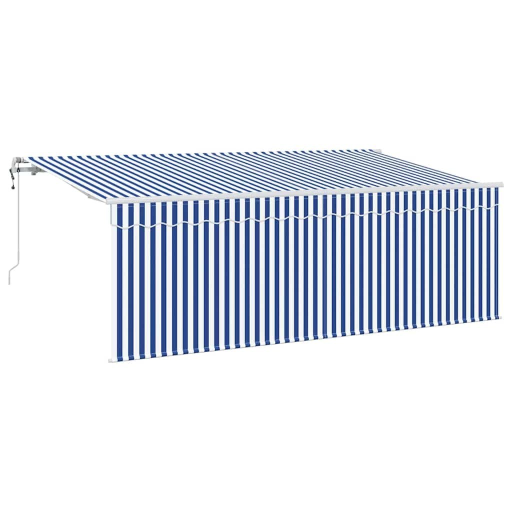 Markiza zwijana niebiesko-biały 400 x 200 cm tkanina Lumarko!