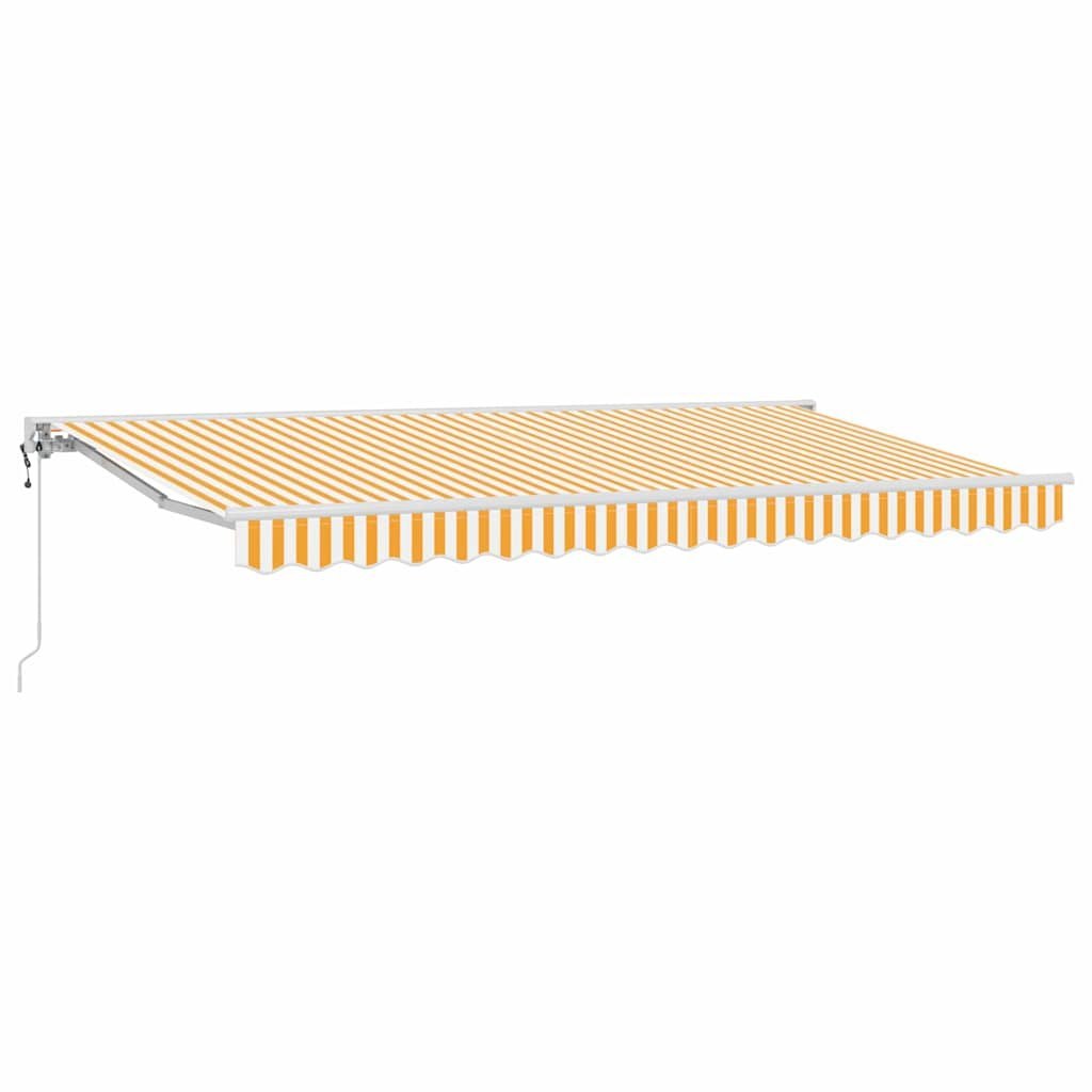 Rama markizy Żółty i Biały 400 x 200 cm Poliester z powłoką PU