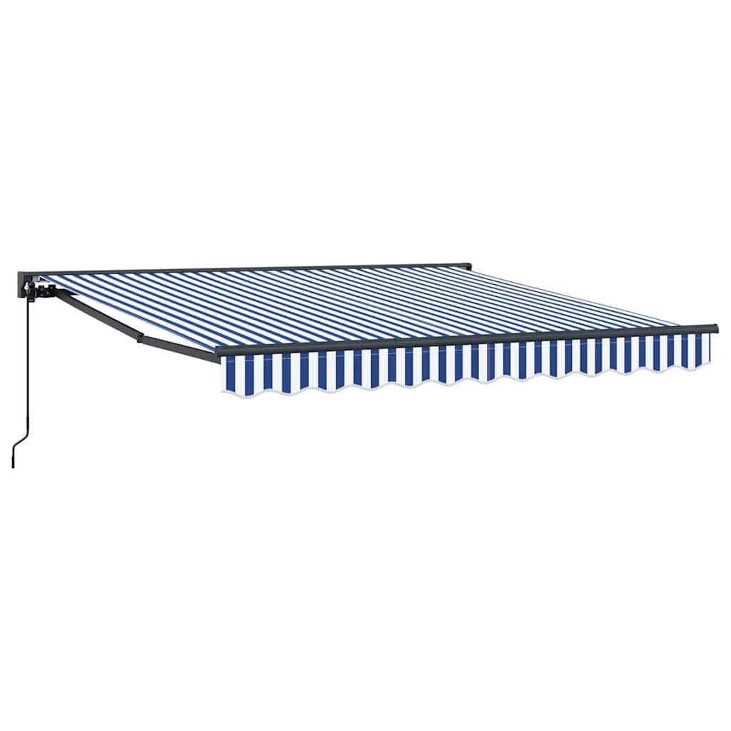 Markiza zwijana Niebieski i biały 300x250 cm Lumarko!