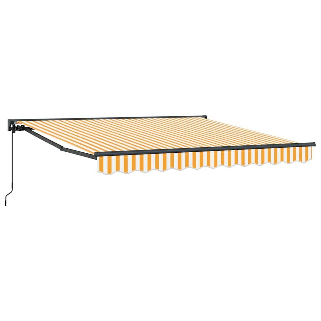 Markiza zwijana Żółty i Biały 300x250 cm Poliester i Metal Lumarko!