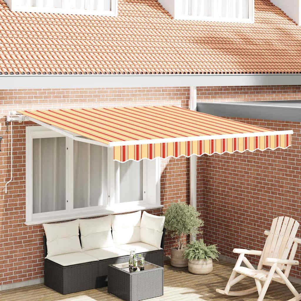 Markiza zwijana 300 x 250 cm żółty i pomarańczowy Lumarko!