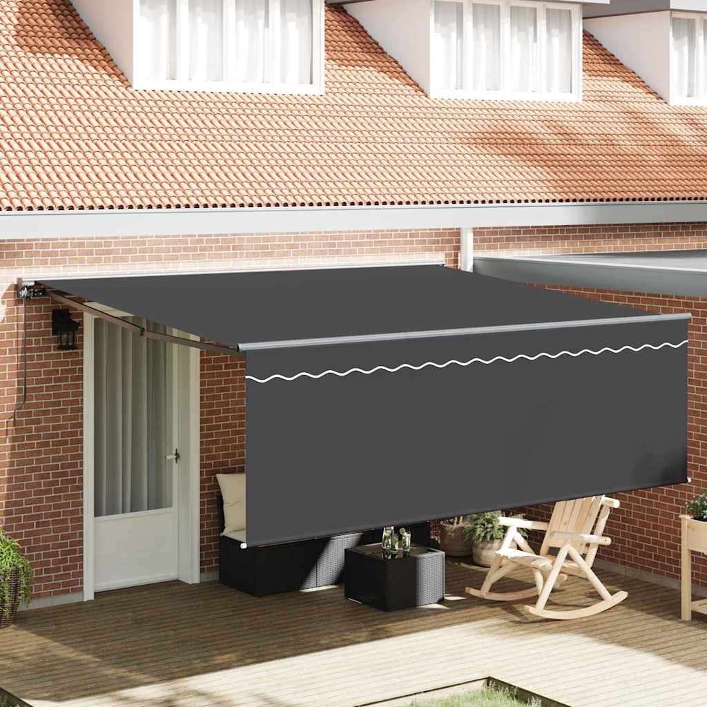 Markiza zwijana Pomarańczowy i biały 350x250 cm Poliester Lumarko!