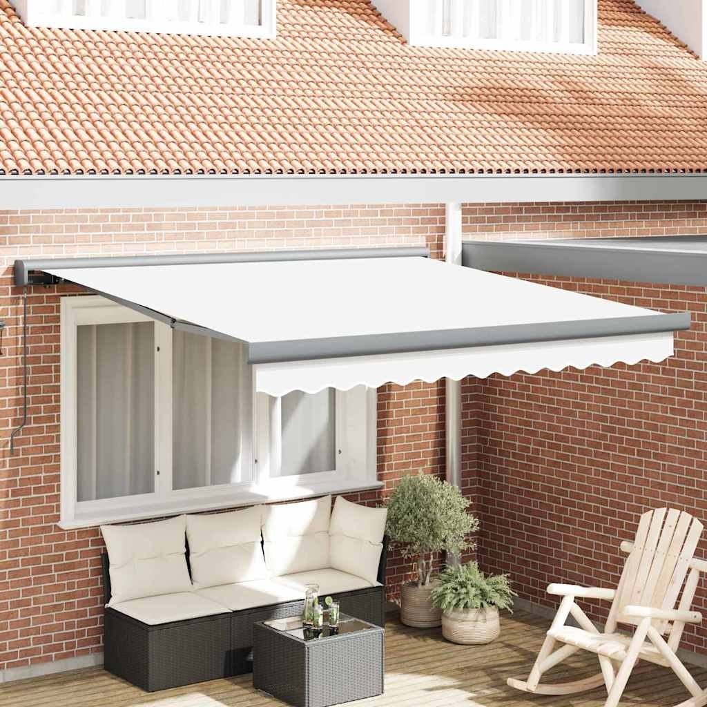 Markiza ręcznie zwijana w białym kolorze, 350 x 250 cm Lumarko!