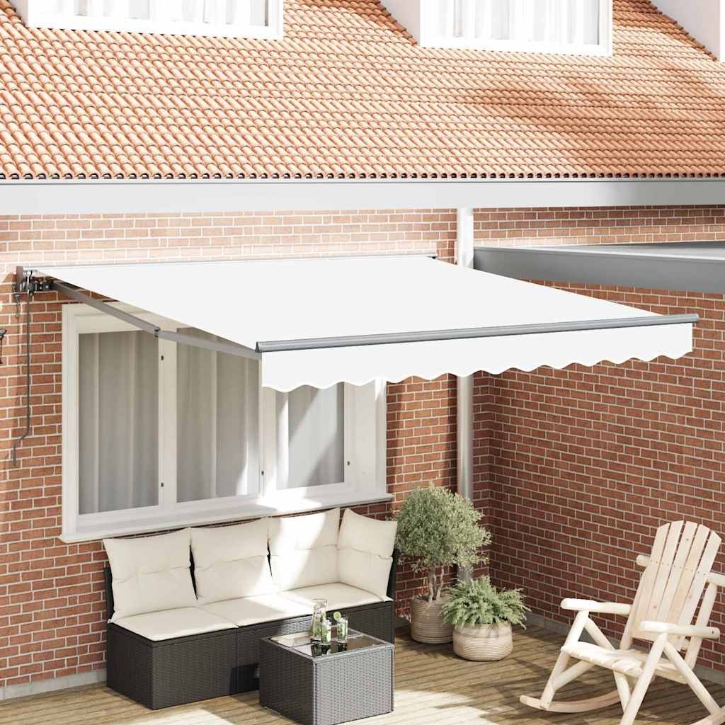 Markiza zwijana Biały 350x250 cm Poliester, aluminium i tkanina Lumarko!