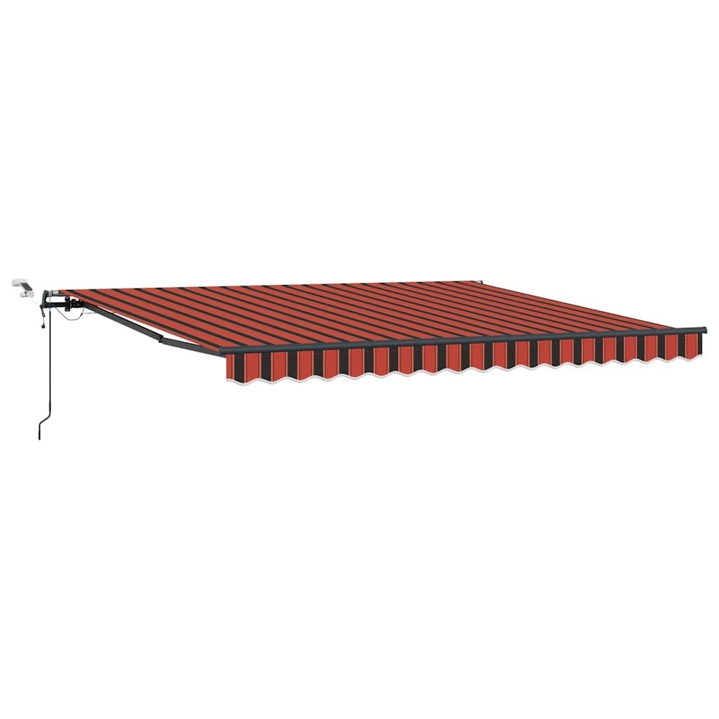 Automatyczna Zwijana Markiza z LED w Pomarańczowym i Brązowym o wymiarach 400x350 cm Lumarko!