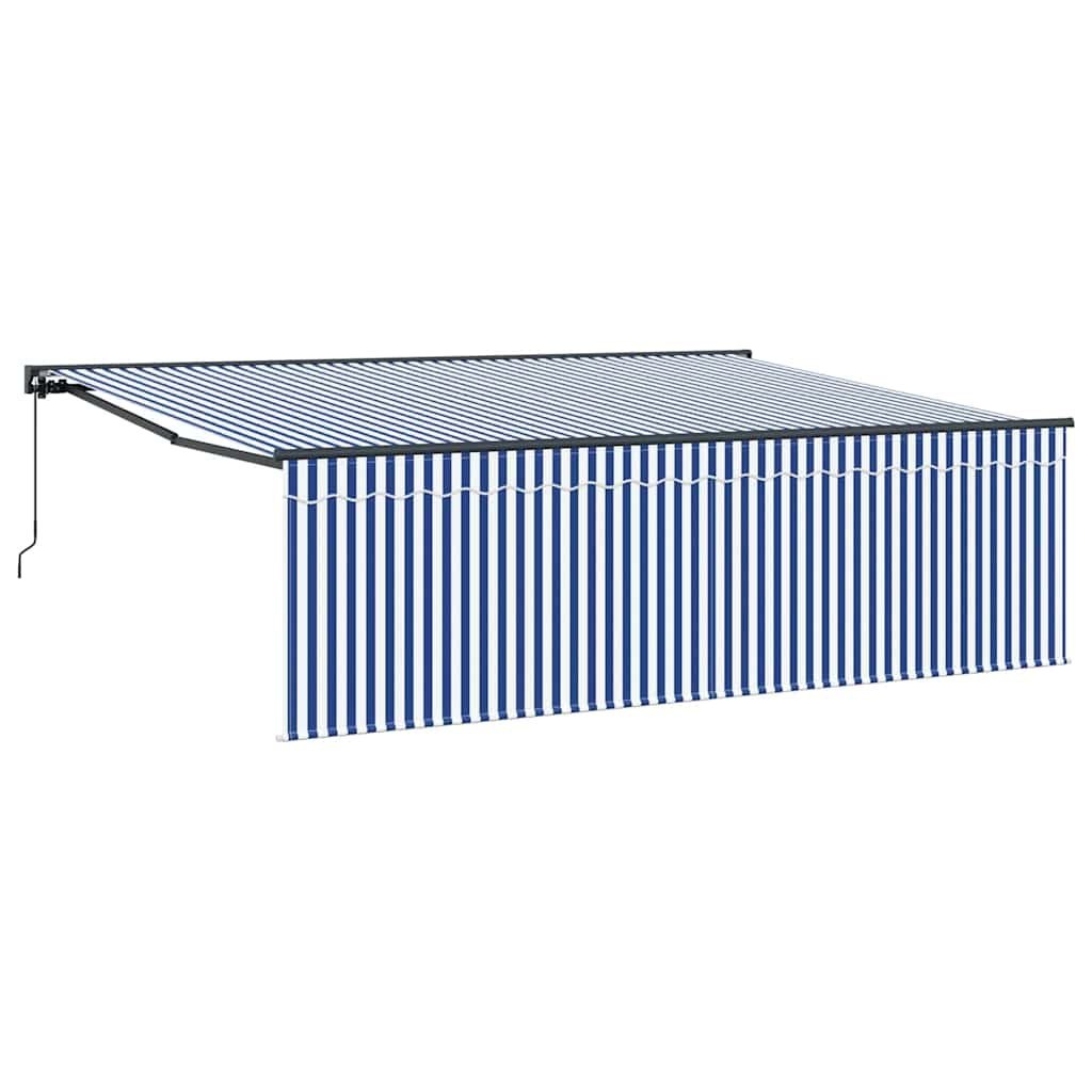 Markiza zwijana niebiesko-biały 450 × 300 cm tkanina Lumarko!