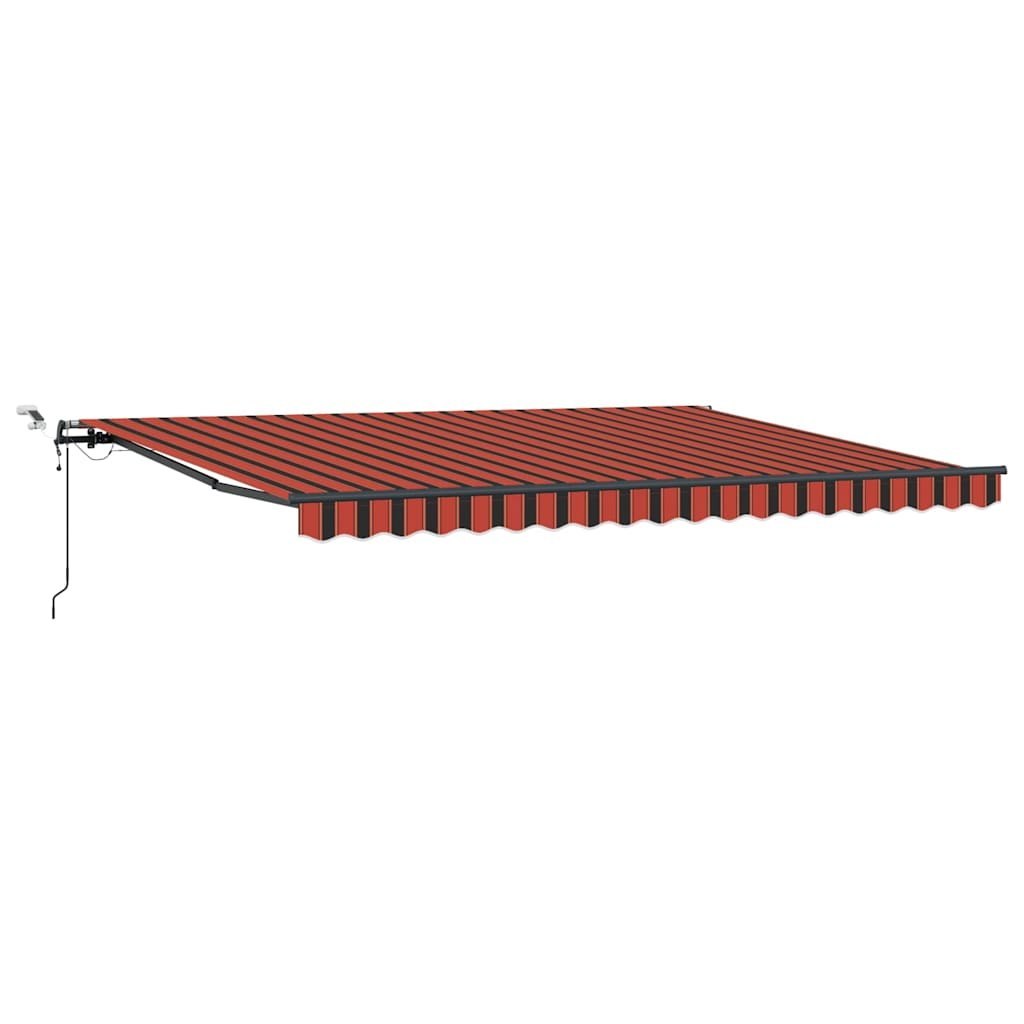 Automatyczna markiza chowana z LED w pomarańczowym i brązowym, 450x300 cm Lumarko!