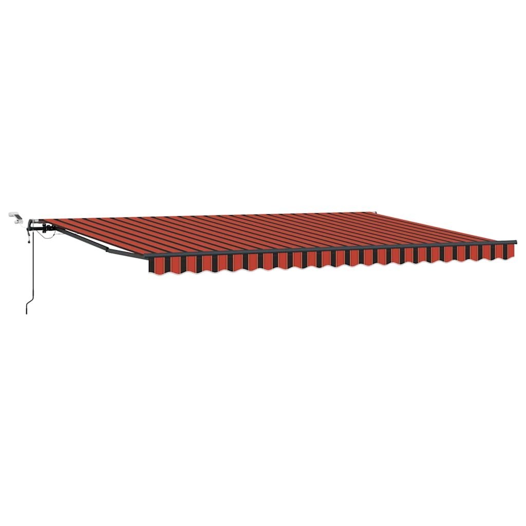 Automatyczna markiza rozkładana z diodami LED w pomarańczowym i brązowym, 500x300 cm Lumarko!
