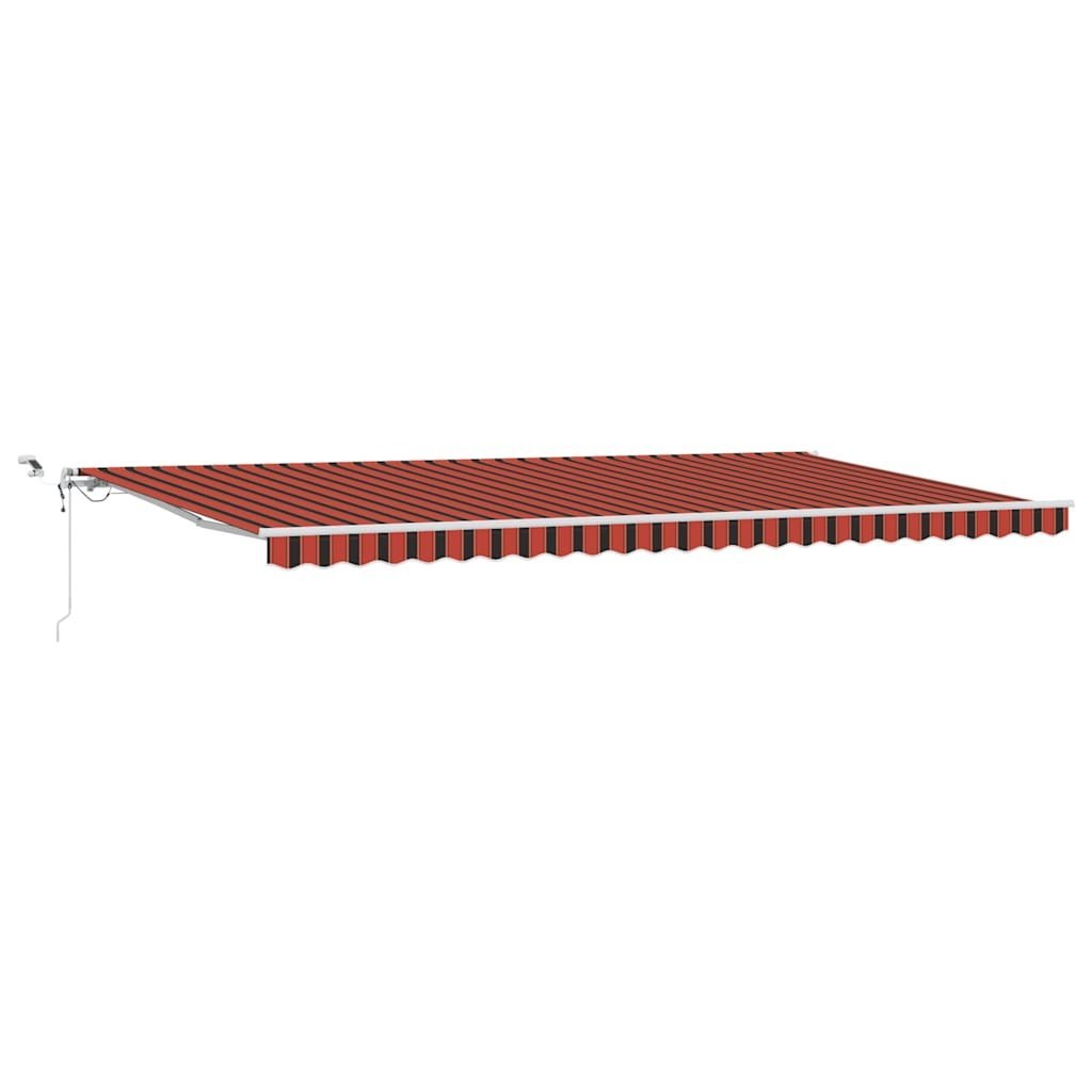 Automatyczna Markiza Zwijana z LED, Pomarańczowa i Brązowa, 600x300 cm Lumarko!