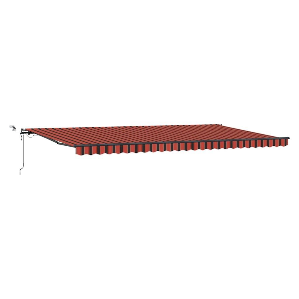 Automatyczna markiza chowana z LED w pomarańczowym i brązowym 600x300 cm Lumarko!