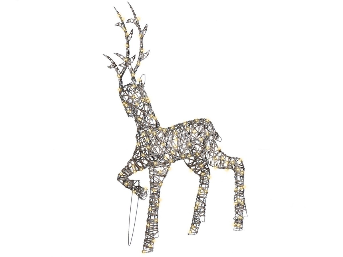 Dekoracja ogrodowa LED HUSAVIK Renifer 140 cm Srebrny
