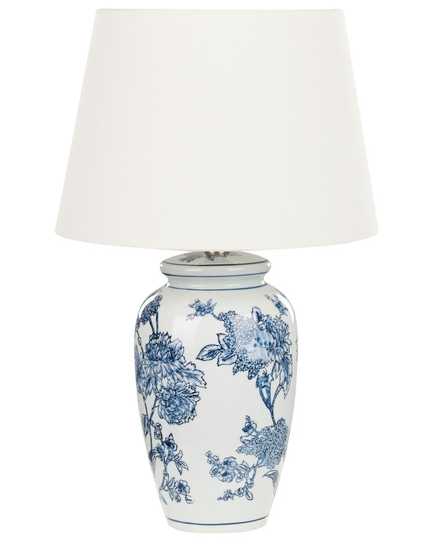 Lampa stołowa BELUSO Porcelana Biały/ niebieski