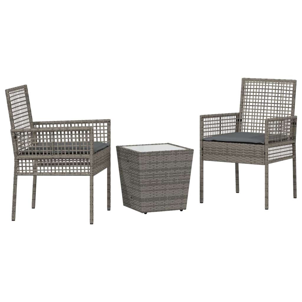Zestaw Bistro Ogrodowego 3 pcs Szary Polirattan Lumarko!