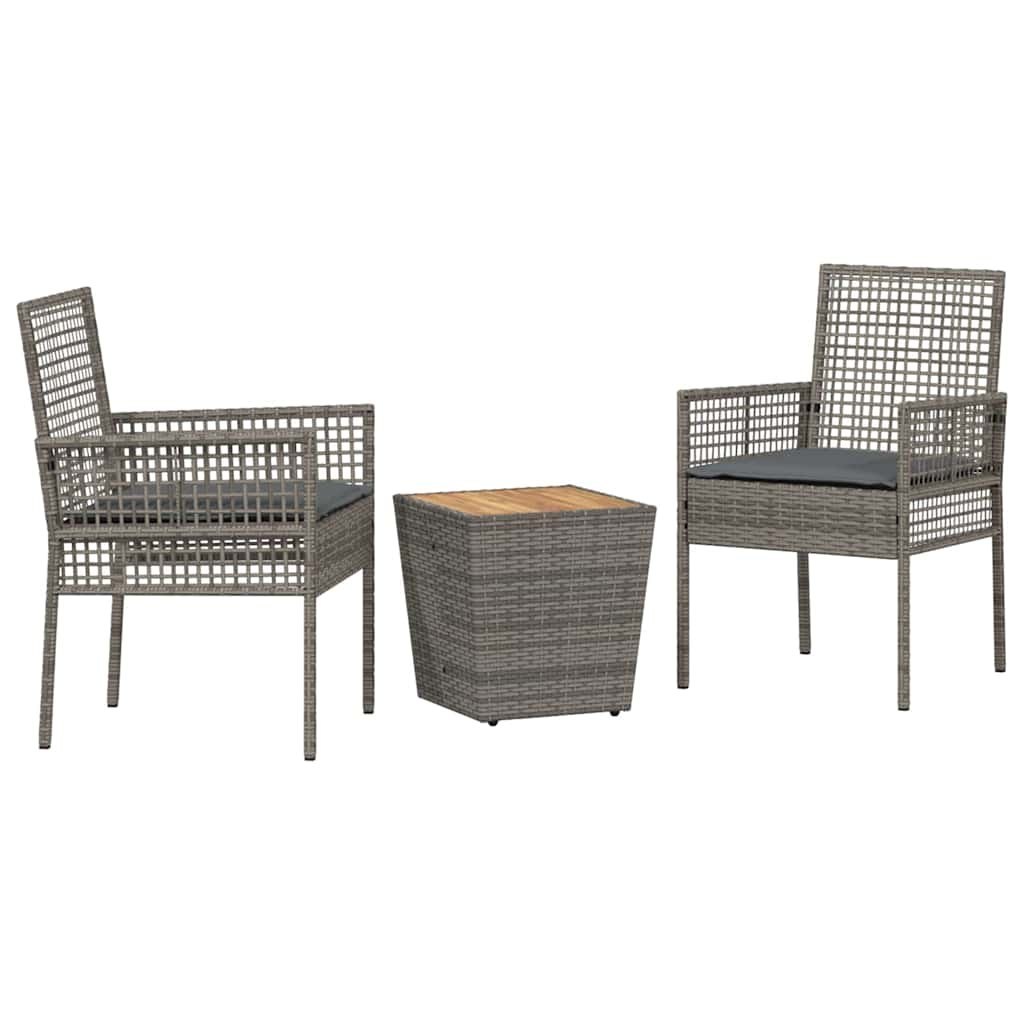 Zestaw Bistro Ogrodowego 3 pcs Szary Polirattan Lumarko!