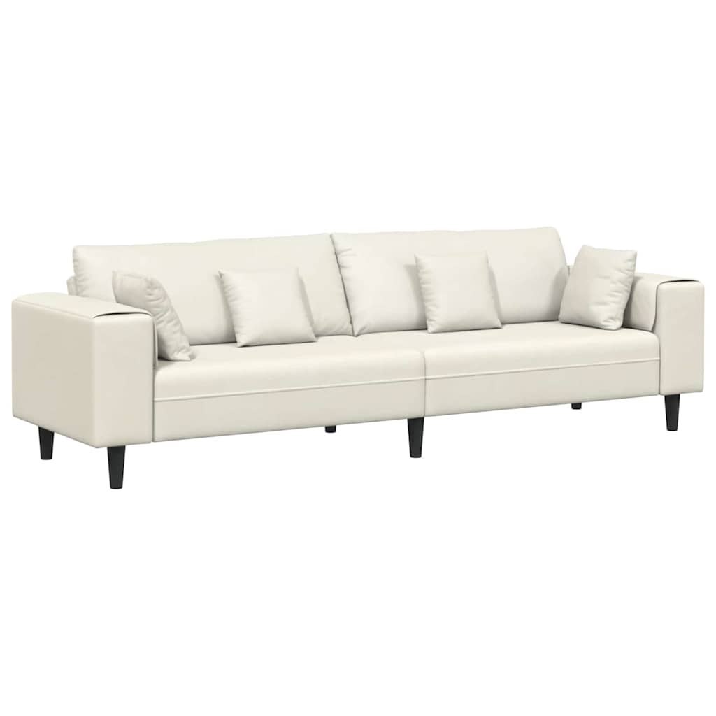 Sofa welurowa z poduszką Kremowy 208 cm Aksamit Lumarko!