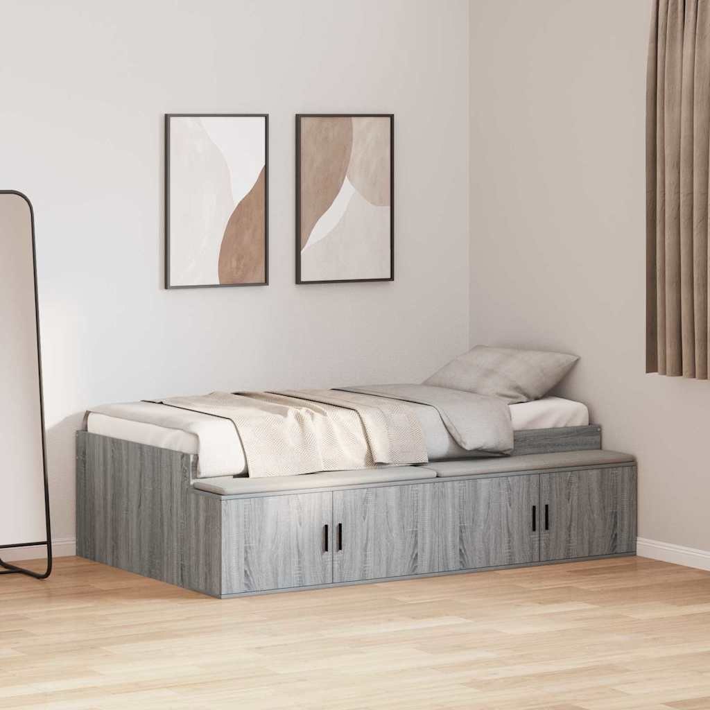 Łóżko z funkcją przechowywania Szare Sonoma 80x200 cm Lumarko!