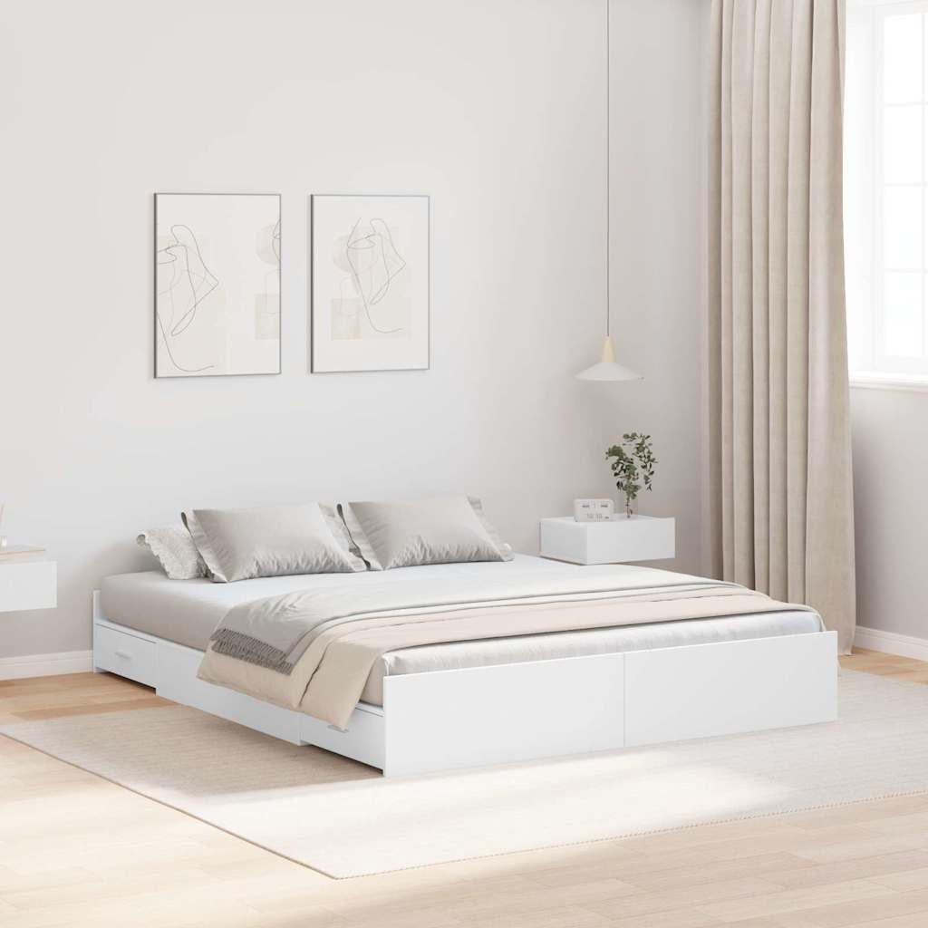 Rama łóżka z miejscem na przechowywanie Biały 140 x 200 cm Lumarko!