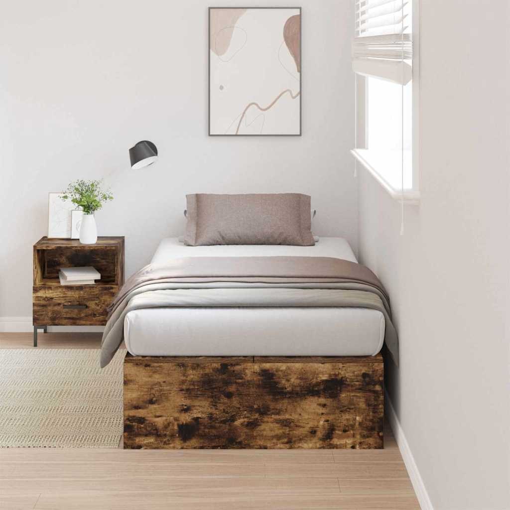 Rama łóżka z miejscem na przechowywanie, dąb dymiony 80x200 cm Lumarko!