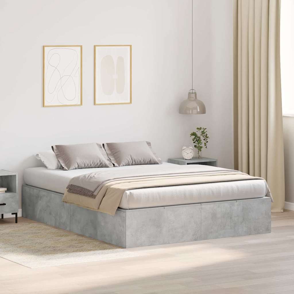Łóżko z miejscem na przechowywanie w kolorze betonu 150x200 cm Lumarko!