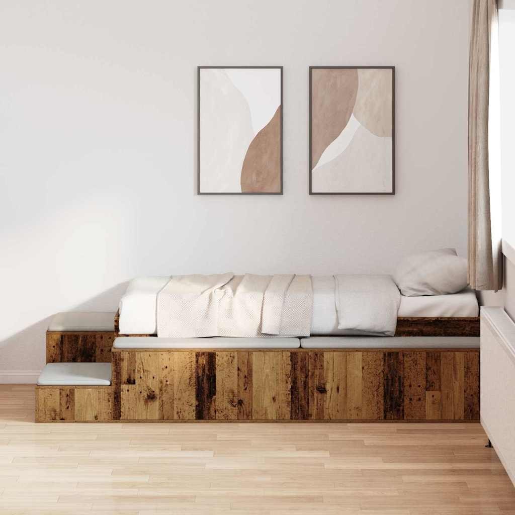 Łóżko z funkcją przechowywania Stare drewno 75x190 cm Lumarko!