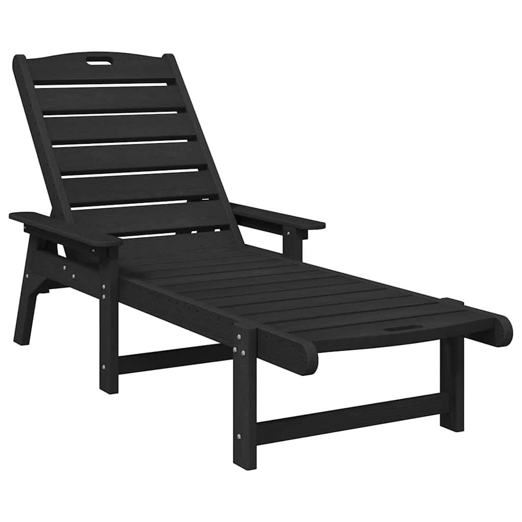 Leżaki 2 sztuki Czarny 162 x 53 x 98,5 cm HDPE Lumarko!