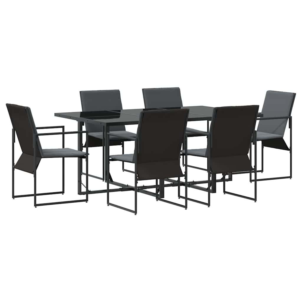 Zestaw do jadalni w ogrodzie 7 pcs Czarny Stal Lumarko!
