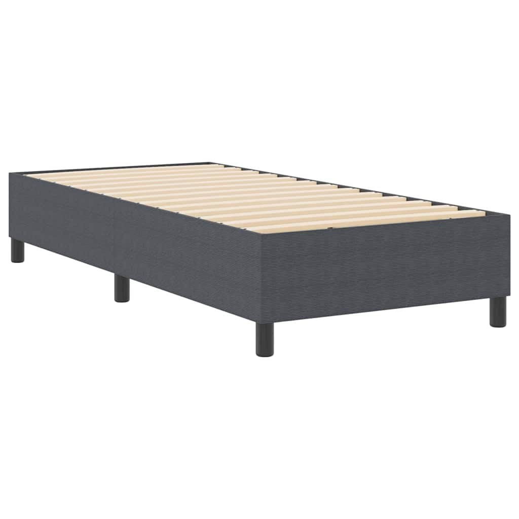 Łóżko Box Spring Ciemnoszare 100x200 cm z Tkaniny Sztruksowej Lumarko!
