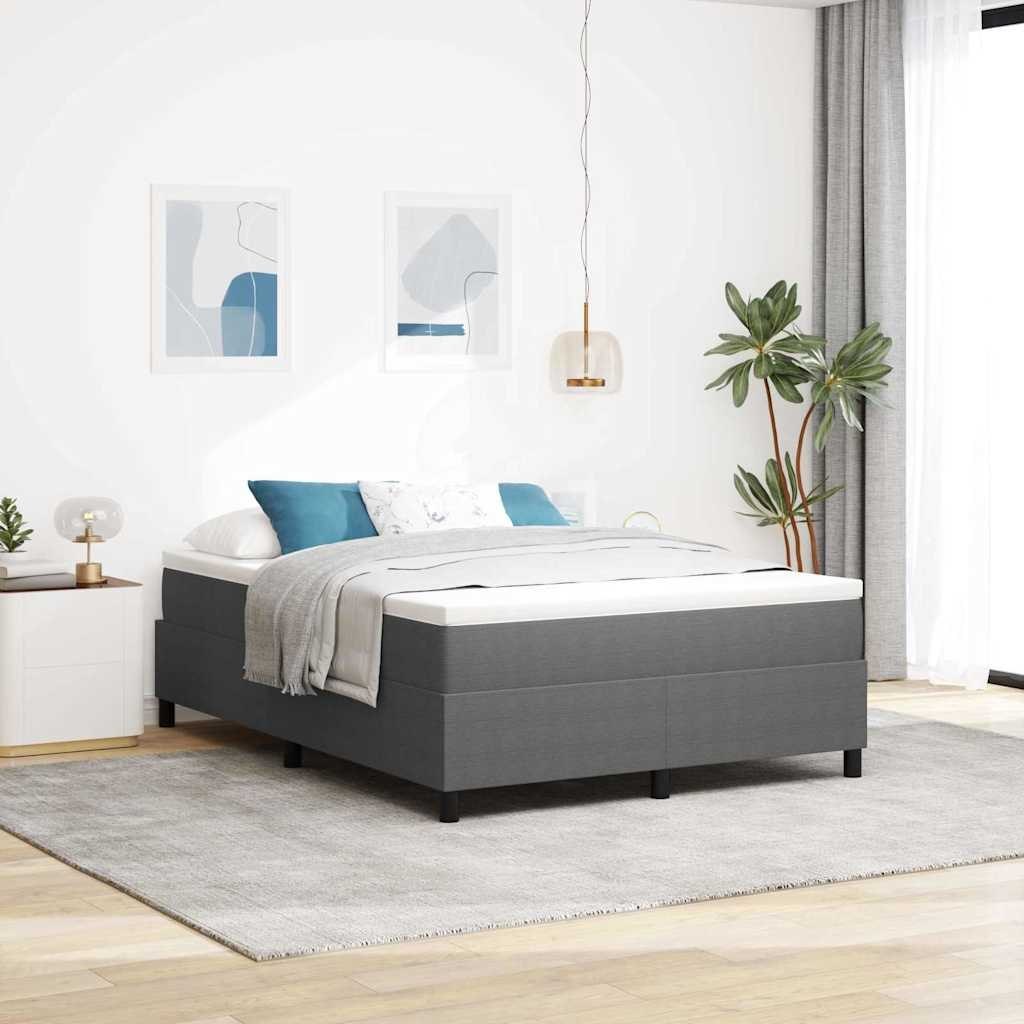Łóżko Kontynentalne Jasnoszare 160x200 cm z materiału corduroy Lumarko!