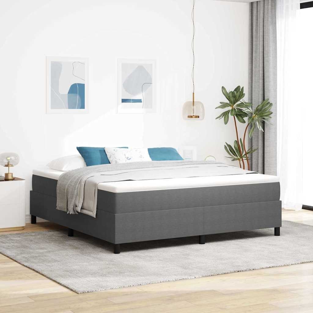 Łóżko Box Spring Jasnoszare Super King Tkanina sztruksowa Lumarko!