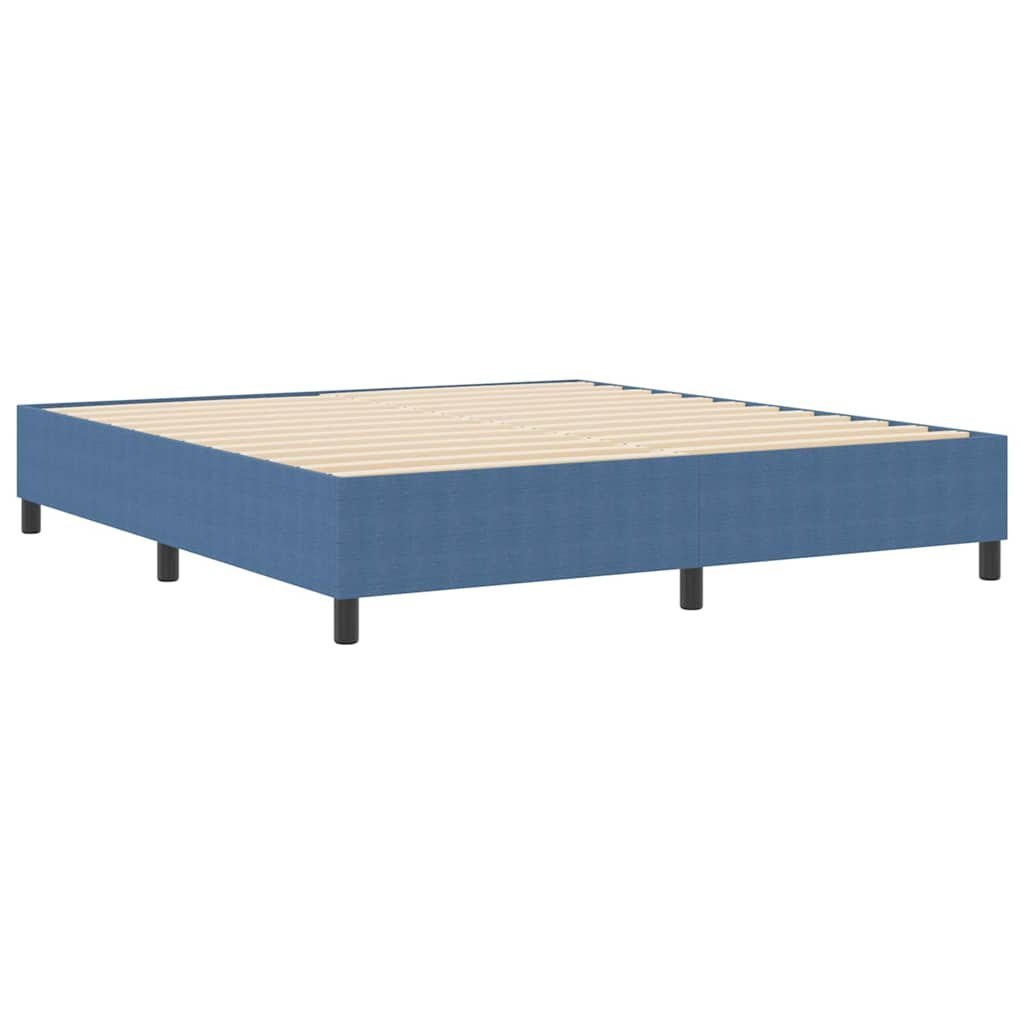 Łóżko z materacem Box Spring Niebieskie Super King z materiału kordurowego Lumarko!
