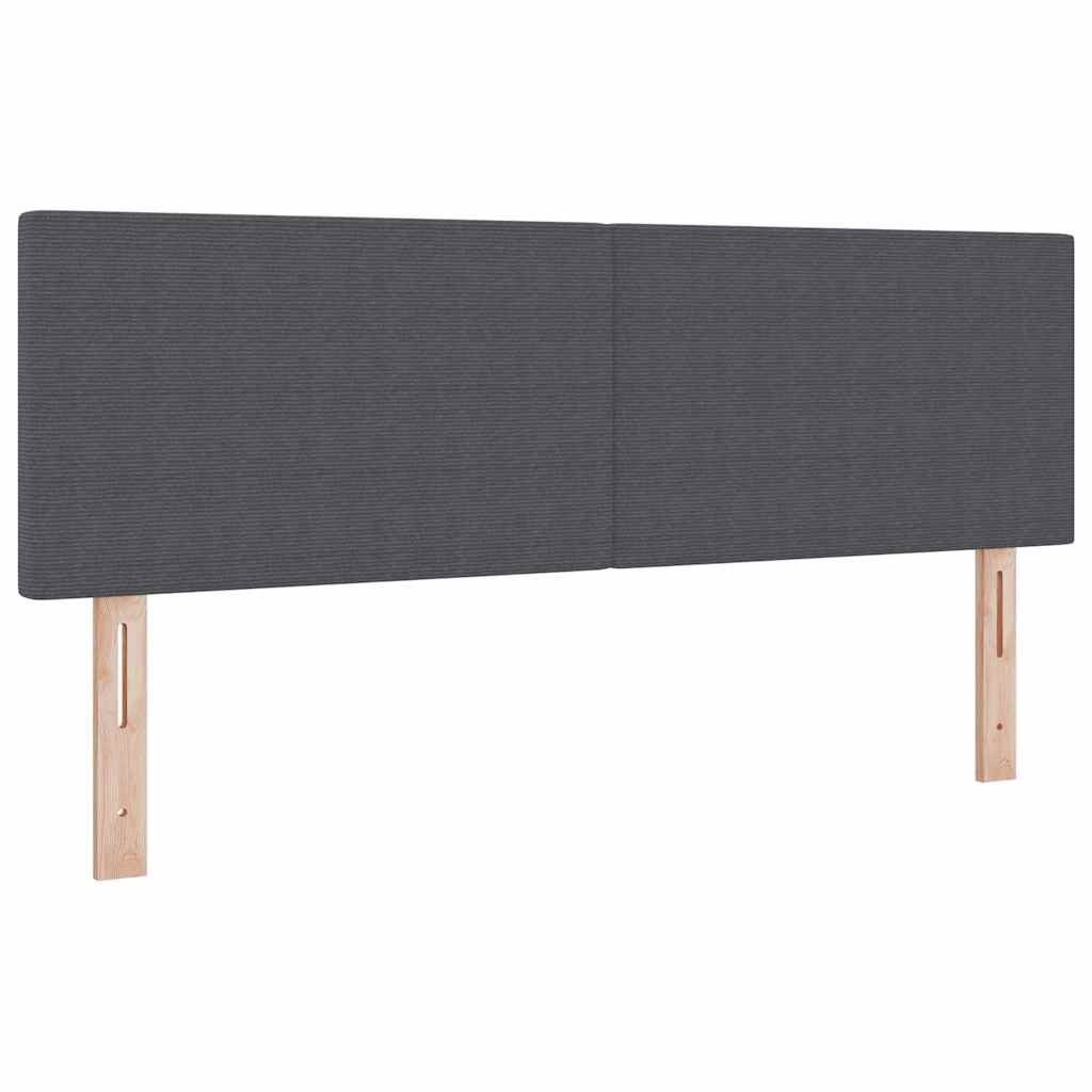 Wezgłowie LED w prostym, ciemnoszarym designie z tkaniny sztruksowej, 80 cm Lumarko!