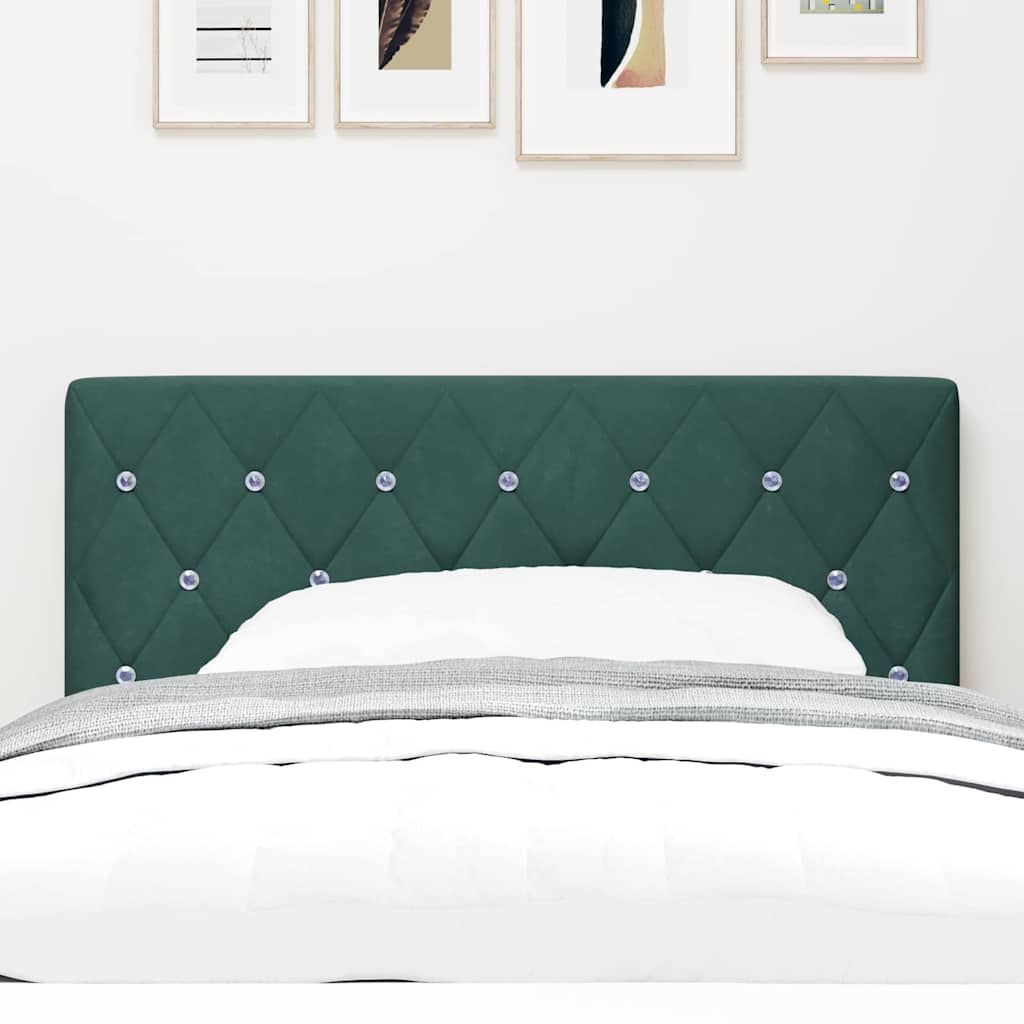 LED od z kryształowymi guzikami, pikowane, ciemnozielone, 100 cm