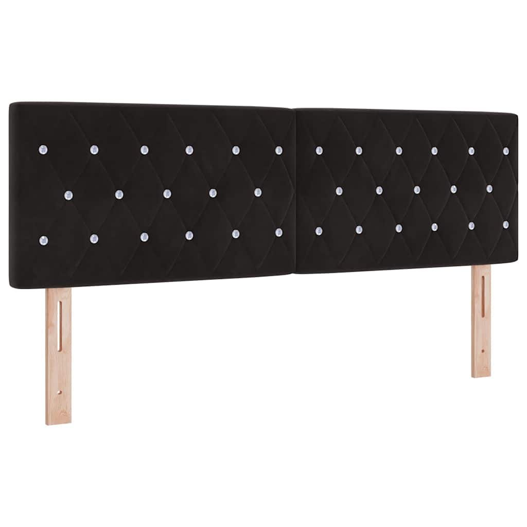 Łóżko LED z kryształowymi guzikami czarne 80 cm Lumarko!