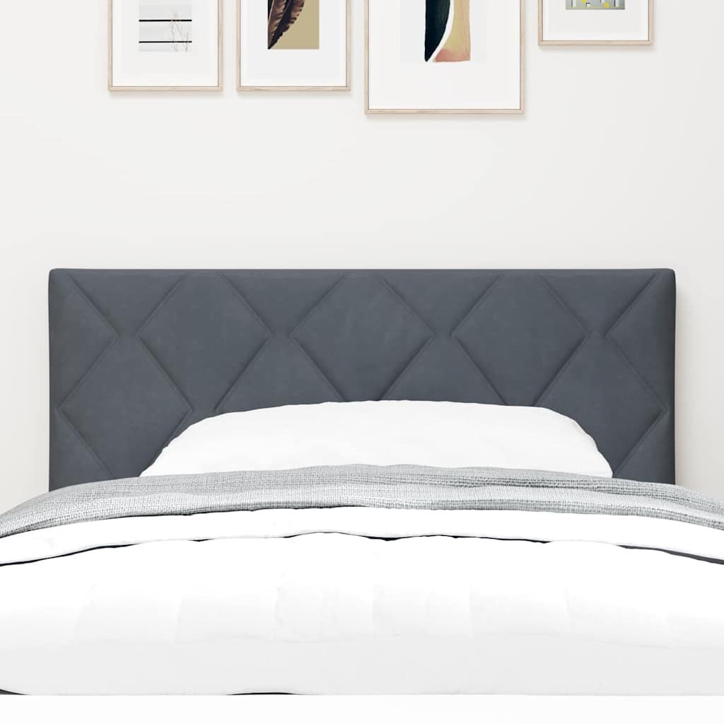 LED Wezgłowie w kształcie diamentu, szare, 90 cm, welur Lumarko!