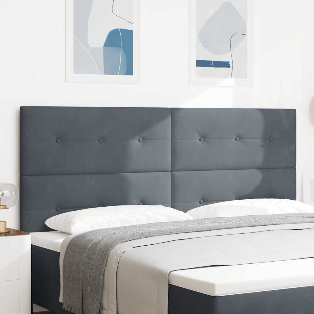 Headboard LED ciemnoszary 100 cm Aksamit Lumarko!