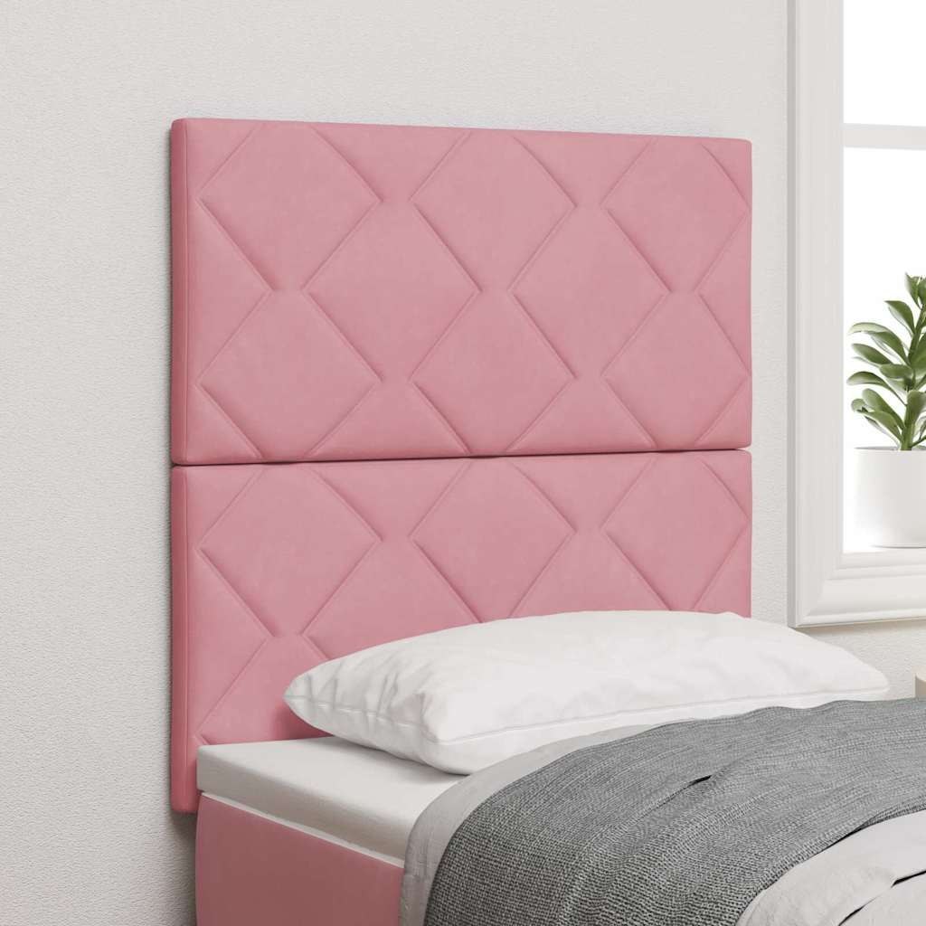 LED Głowa Wezgłowie Bloków Diamentowych Różowy 80 cm Velvet Lumarko!