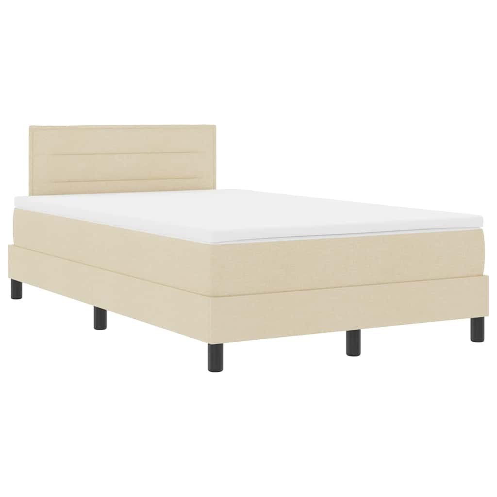 Łóżko z ramą sprężynową i materacem kremowym 120x200 cm Tkanina Lumarko!