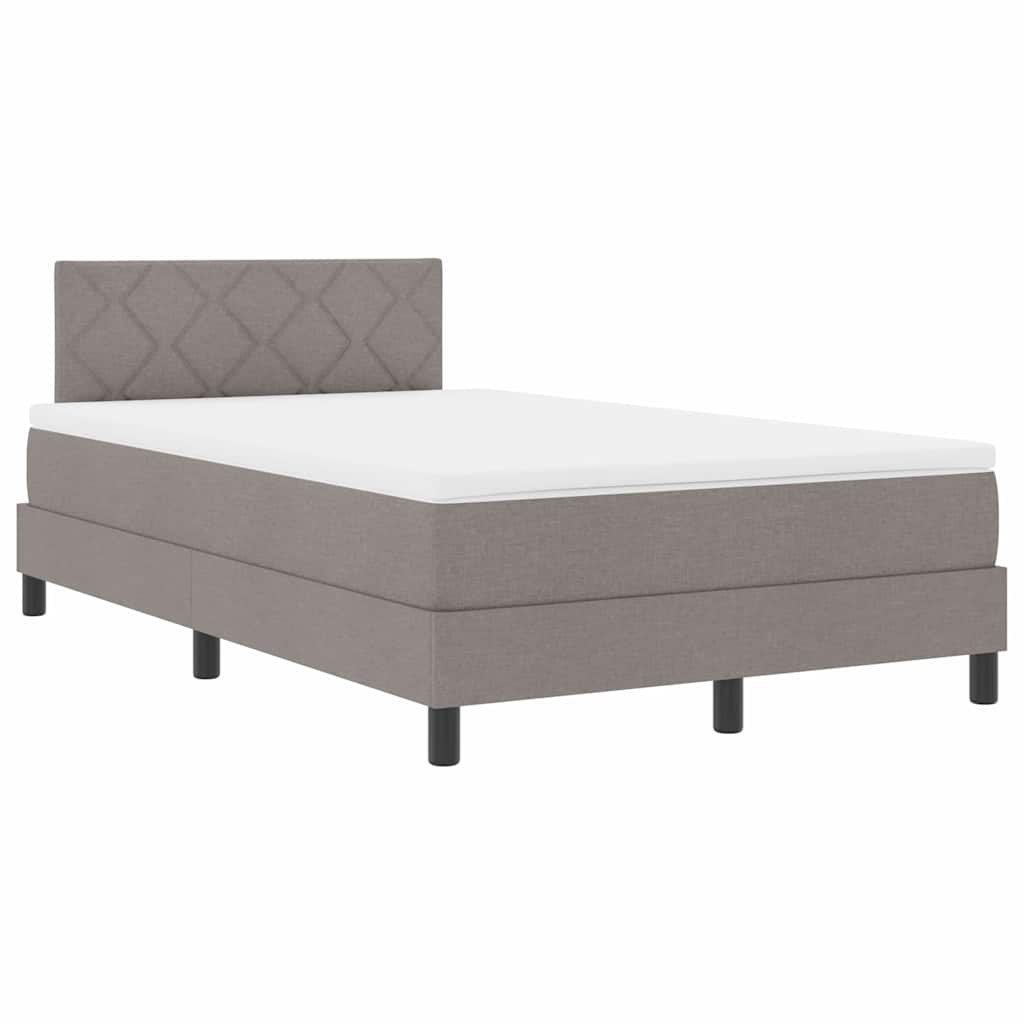 Łóżko Box Spring z Materacem Taupe 120x190 cm Tkanina Lumarko!