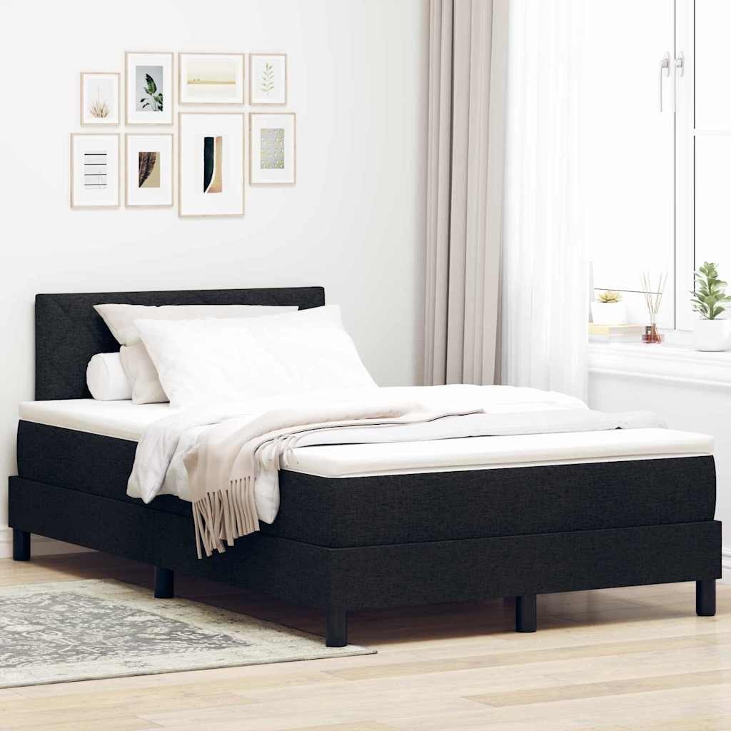 Łóżko Box Spring z Materacem Czarnym 120x200 cm Tkanina Lumarko!