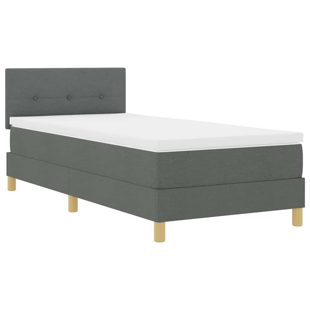 Łóżko Box Spring z Materacem Ciemnoszarym 80x200 cm Tkanina Lumarko!
