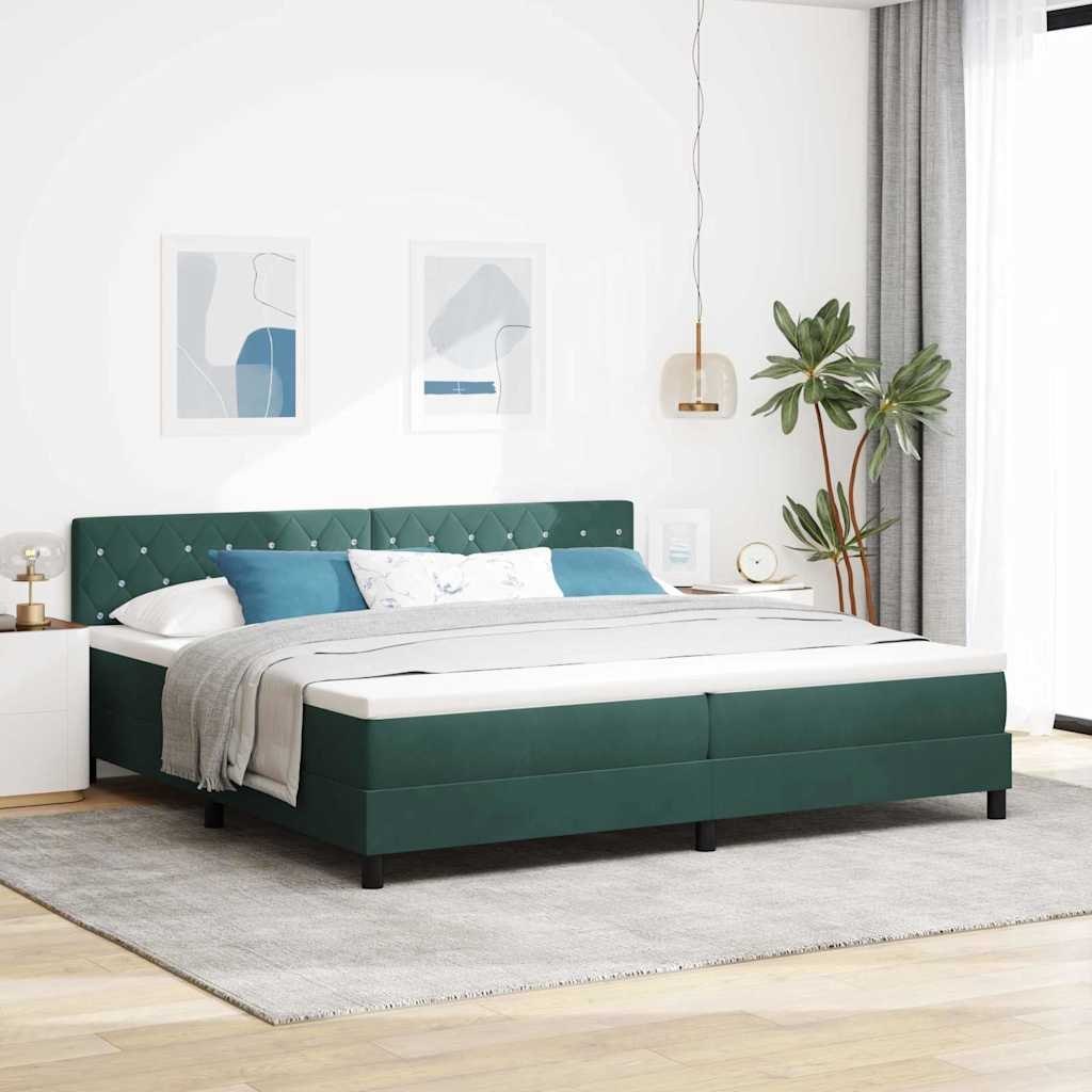 Łóżko Box Spring z materacem Zielona butelka 200x200 cm Aksamit Lumarko!