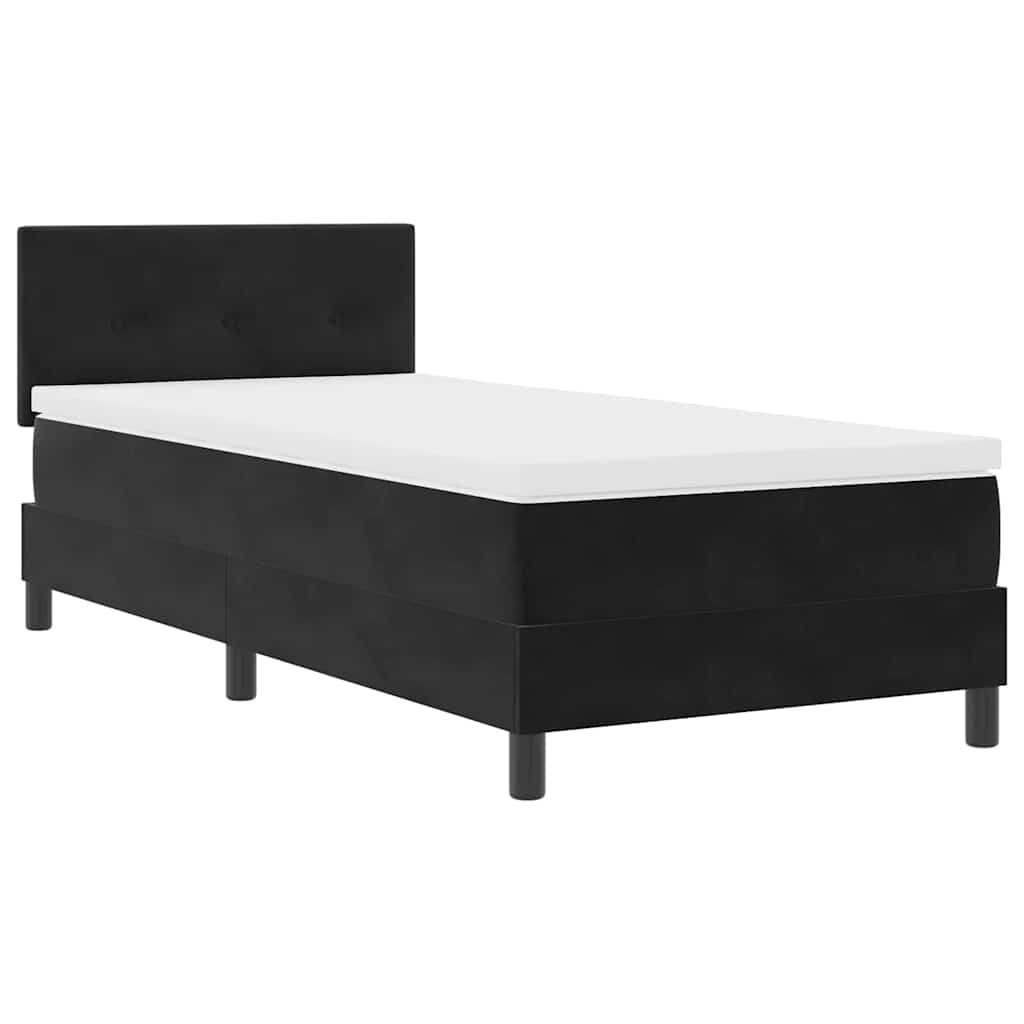 Łóżko Box Spring z materacem Czarny 100x200 cm Aksamit Lumarko!