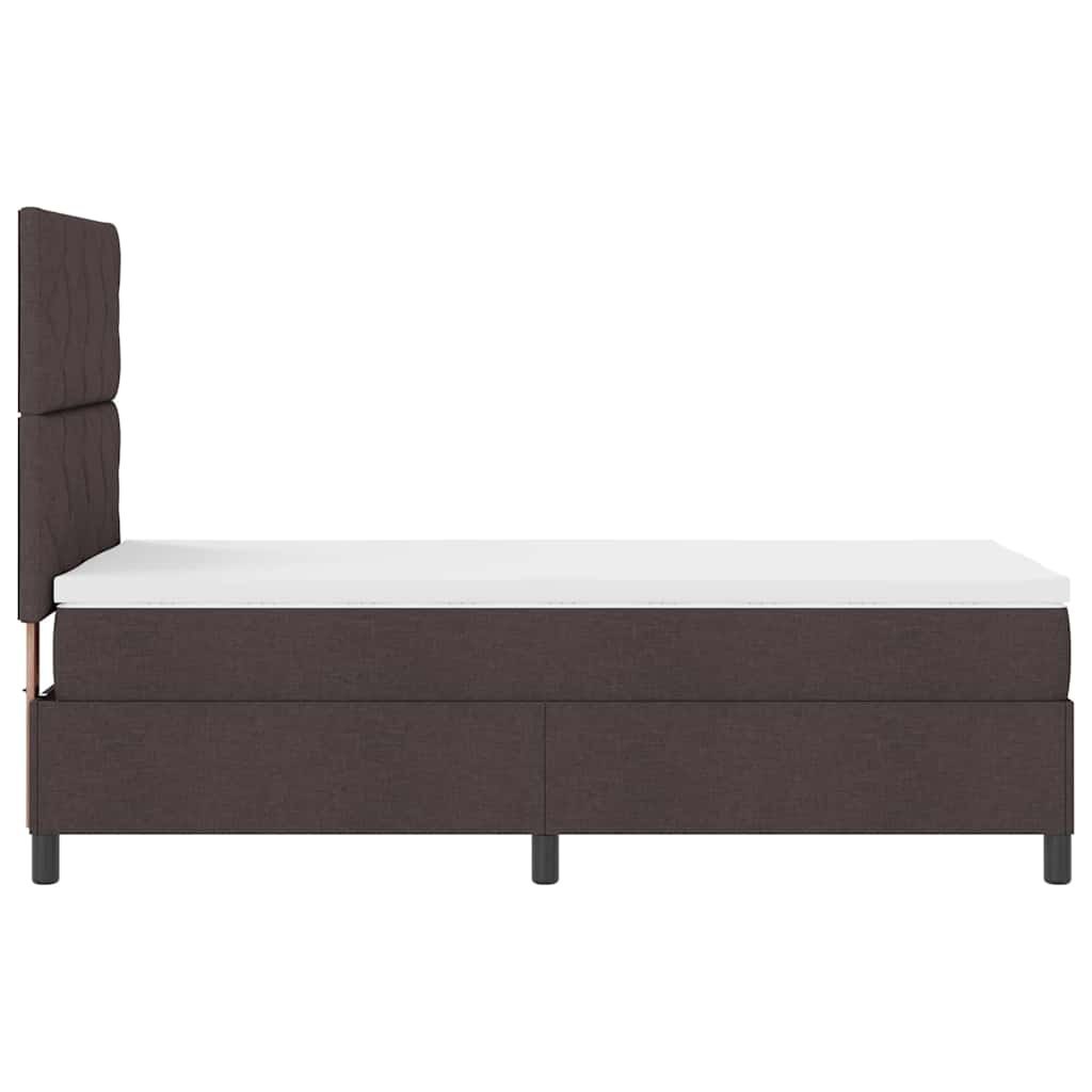 Łóżko Box Spring z materacem ciemno-brązowym 100x200 cm Tkanina Lumarko!