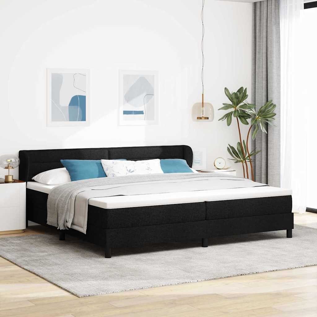 Czarny materac na podstawie sprężyn 200x200 cm tkaninowy Lumarko!