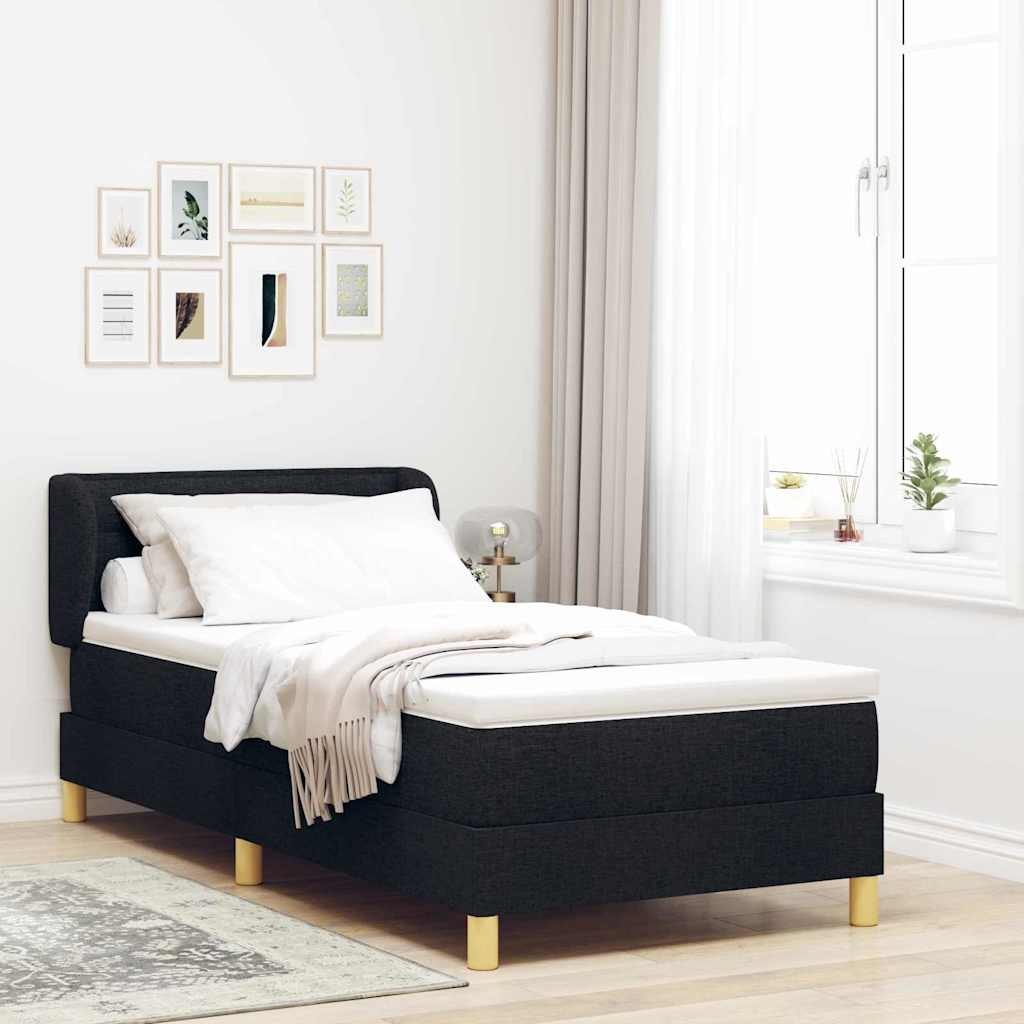Łóżko kontynentalne z materacem czarne 100x200 cm materiał Lumarko!