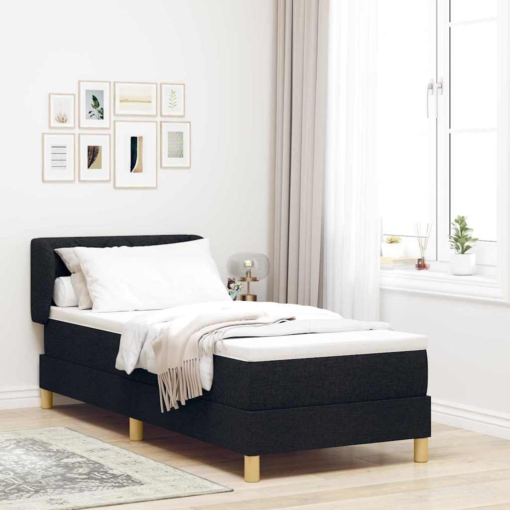 Łóżko box spring z materacem Czarny 80x200 cm Tkanina Lumarko!